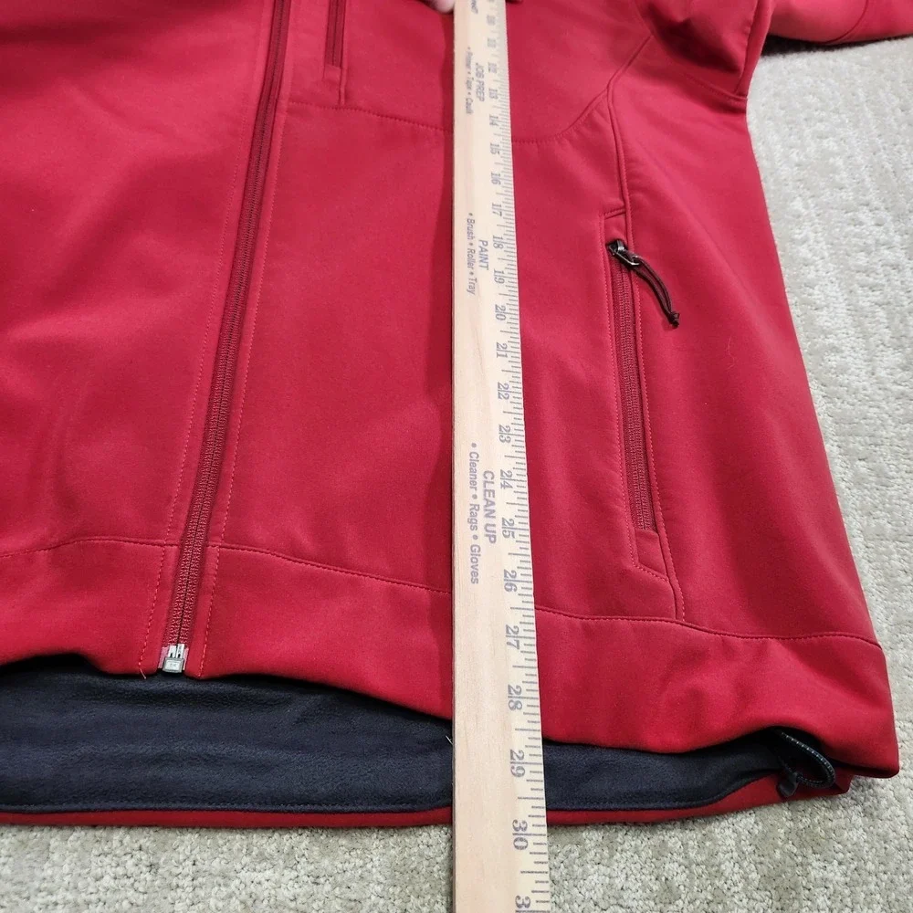 North Face Apex Bionic Jacket Men XL Softshell Fleece Lined Red Full Zip Outdoor